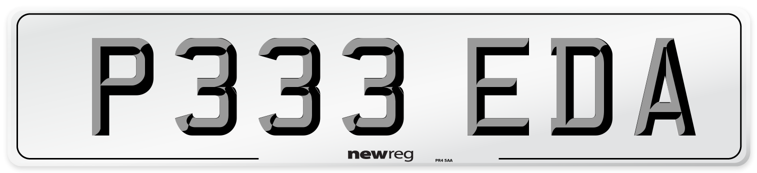 P333 EDA Number Plate from New Reg